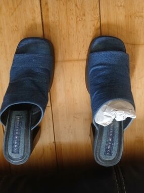 Tommy Hilfiger Denim Slide Sandals - Navy Blue